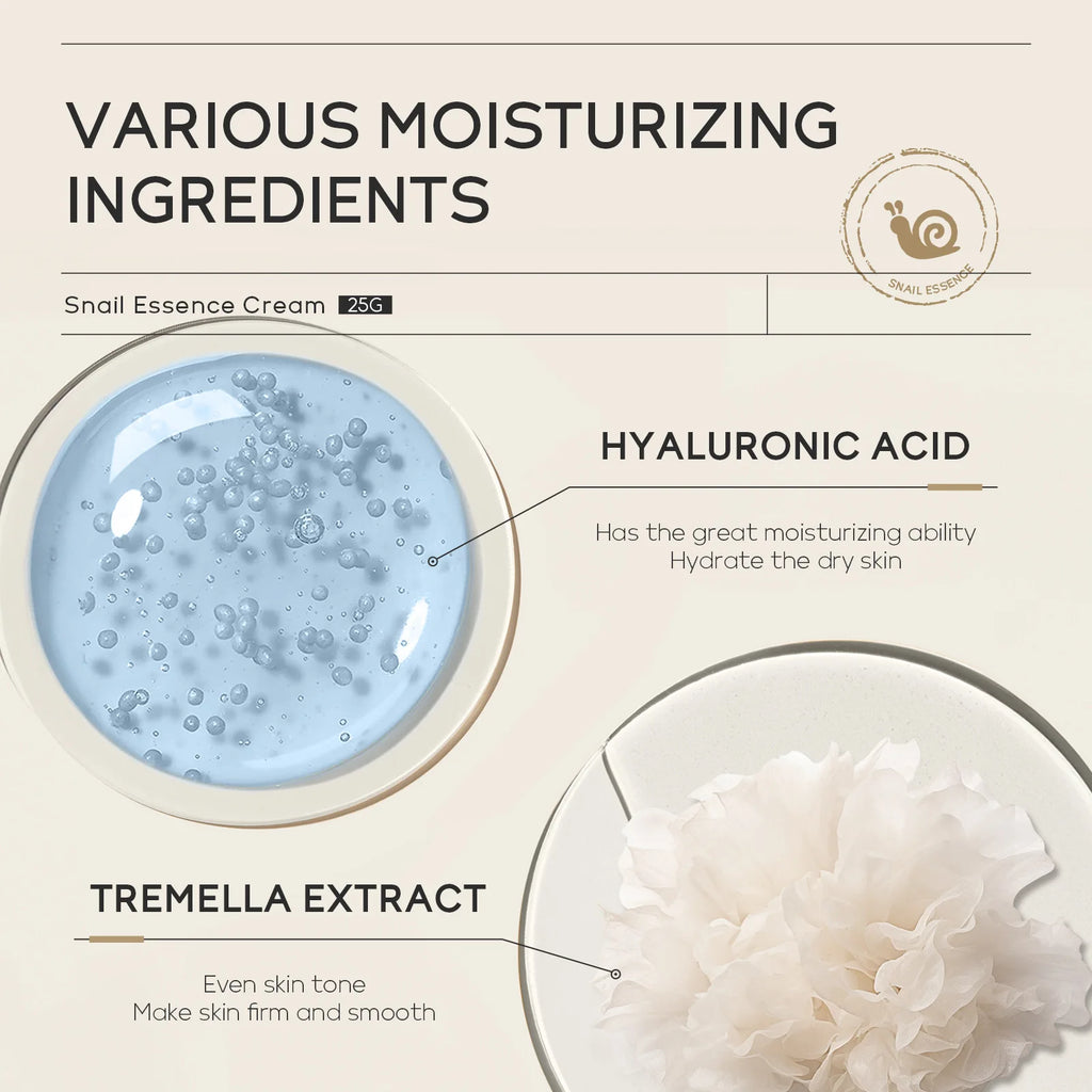 LAIKOU Snail Face Cream – Hyaluronic Acid Day Moisturizer