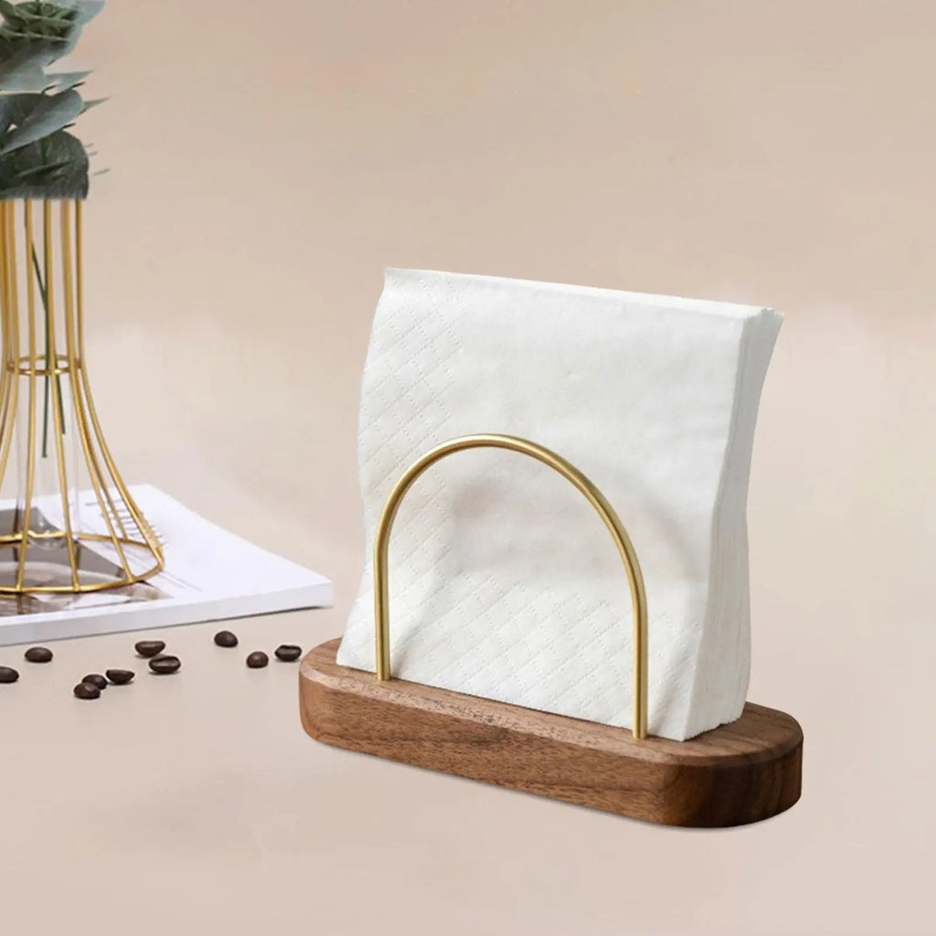 Wooden Coffee Filter Paper Holder – Walnut & Brass Rack