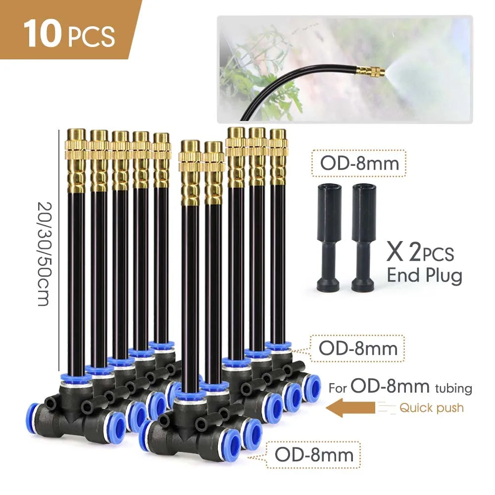Flexible Brass Misting Nozzle Kit 20/30/50cm – DIY Cooling Spray