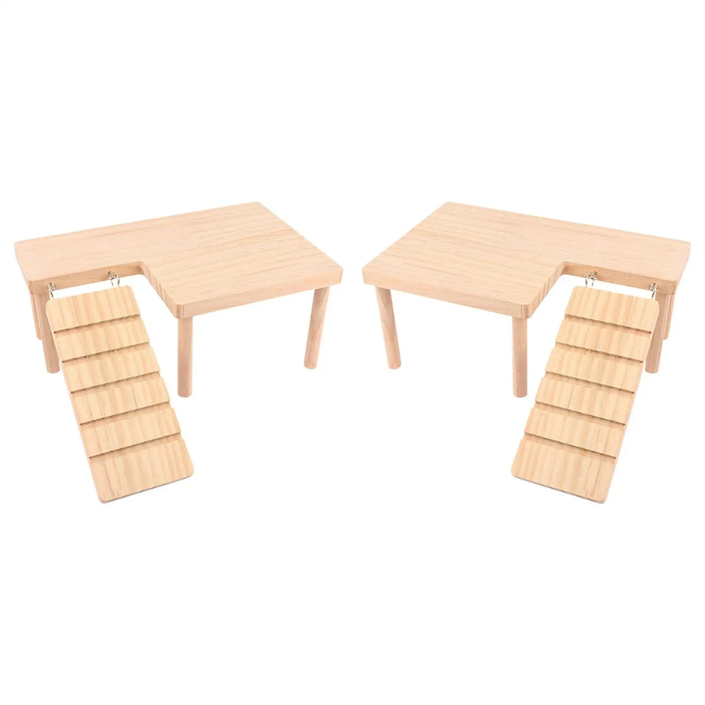 Wooden Hamster Climbing Platform with Ladder | Small Pet Toy