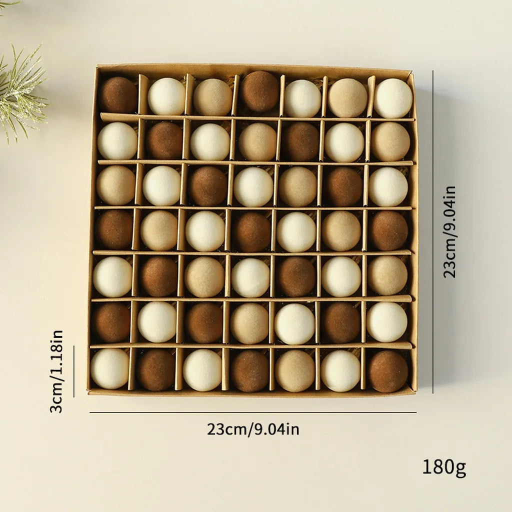 Velvet Flocked Christmas Ball Ornament Set | Tree & Mantel