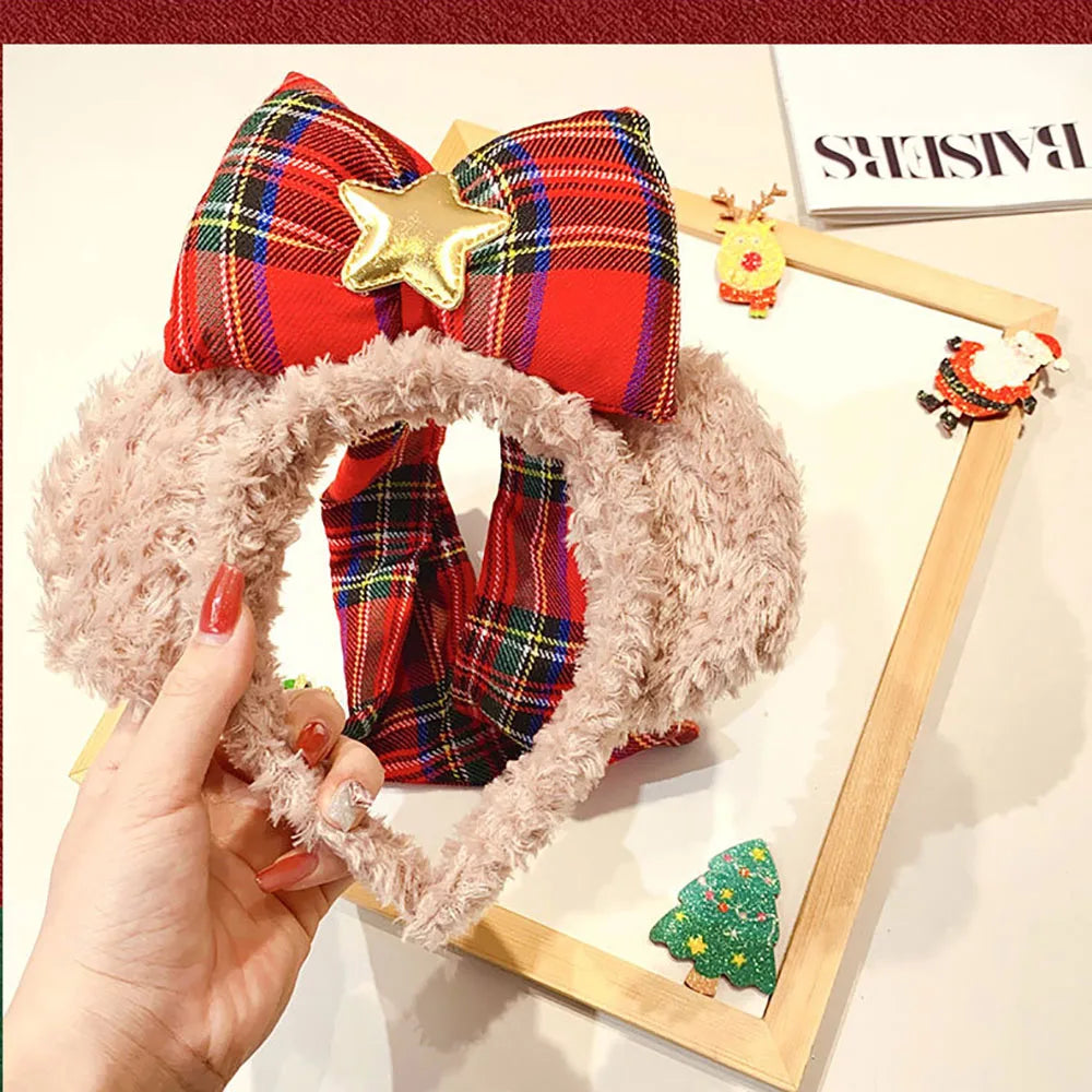 Christmas Plush Headband – Cartoon Festive Hair Accessory