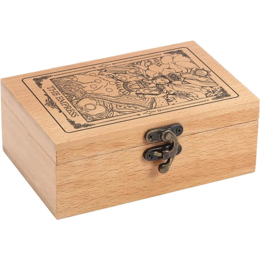 The Empress Engraved Beech Wood Tarot & Jewelry Storage Box