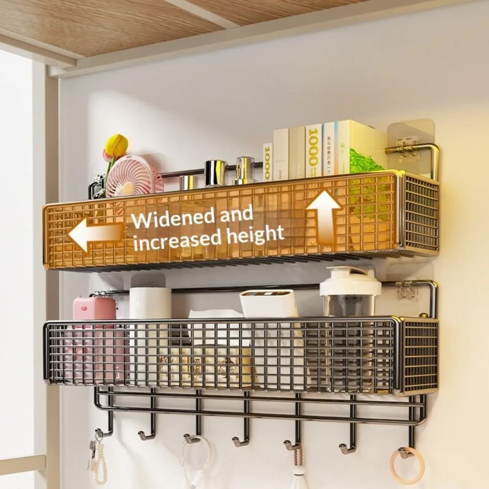 No-Drill Wall Hanging Storage Basket – Dorm Bedside Shelf