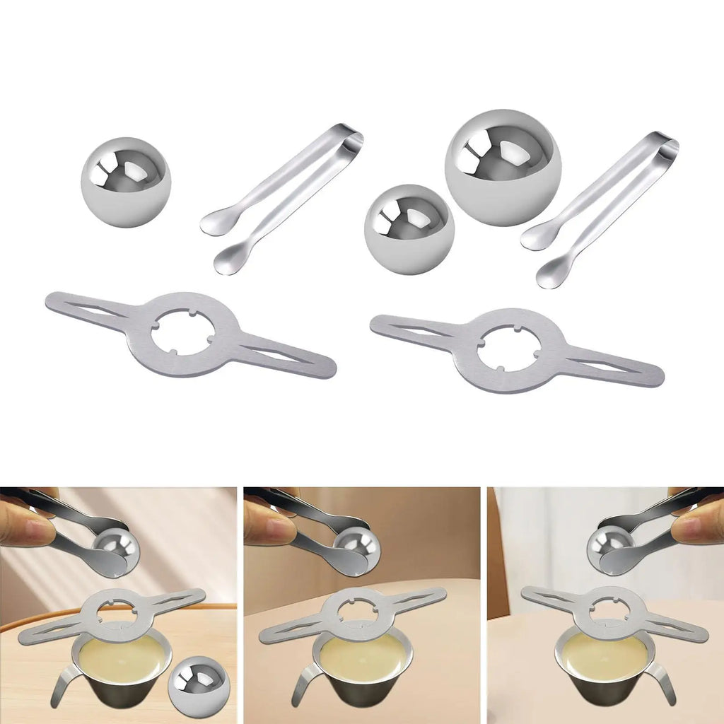 Kesoto Stainless Steel Coffee Ice Ball Stand Set with Clip