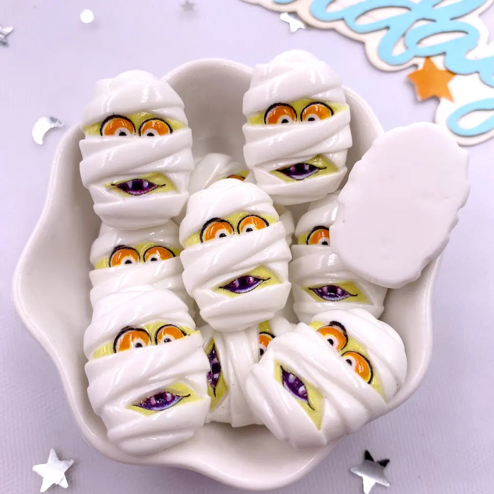 8-Piece 3D Resin Halloween Flatback Figurines for DIY Crafts