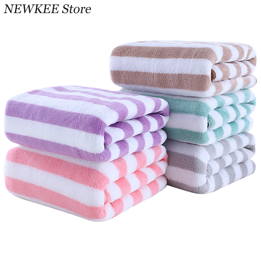 Striped Microfiber Hand & Bath Towel – Soft Quick-Dry 35×75cm