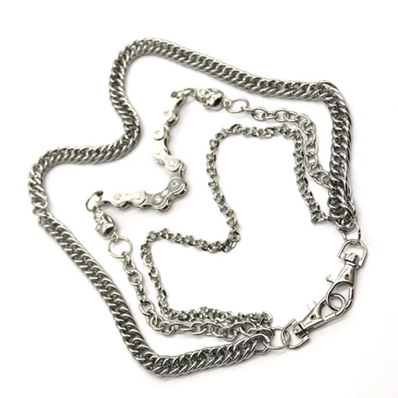 Men's Punk Silver Metal Waist Chain Belt – Rock Hip-Hop