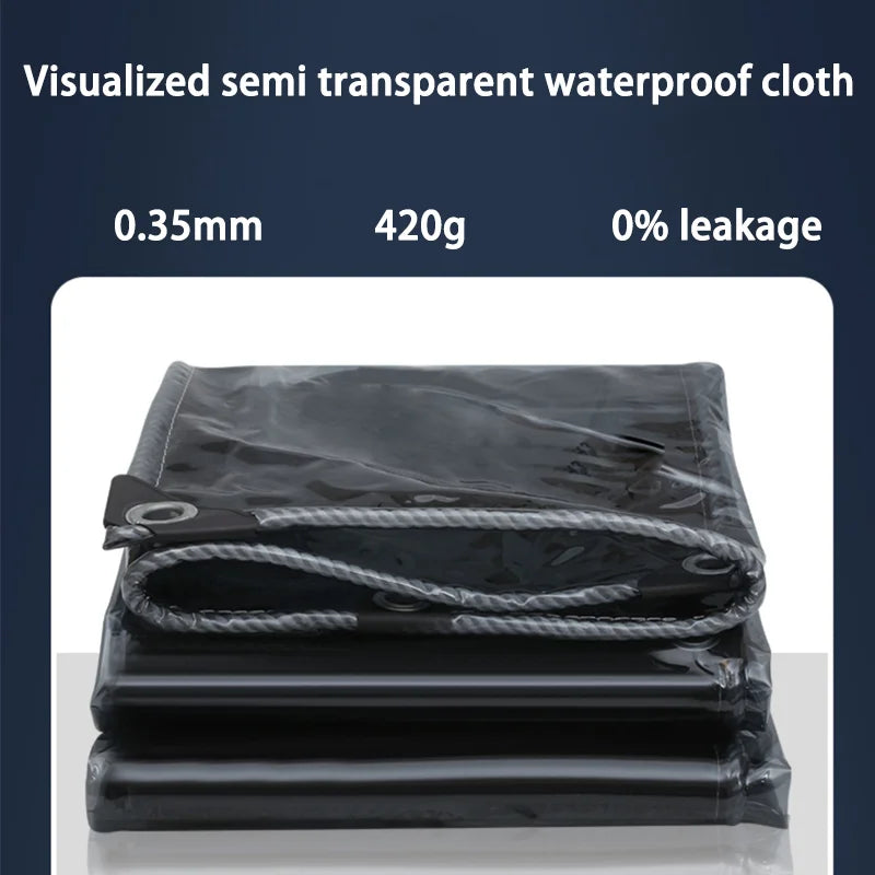 Semi-Transparent PVC Waterproof Tarpaulin Garden Canopy Cover