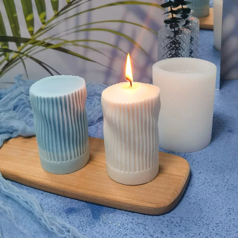 3D Striped Cylinder Silicone Mold – Candle & Soap Making