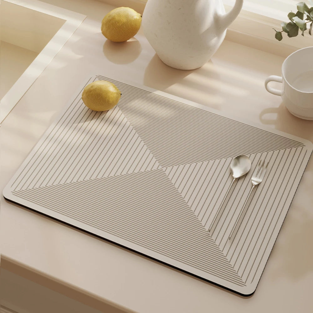 Super Absorbent Dish Drying Mat – Anti-Slip Kitchen Drain Pad