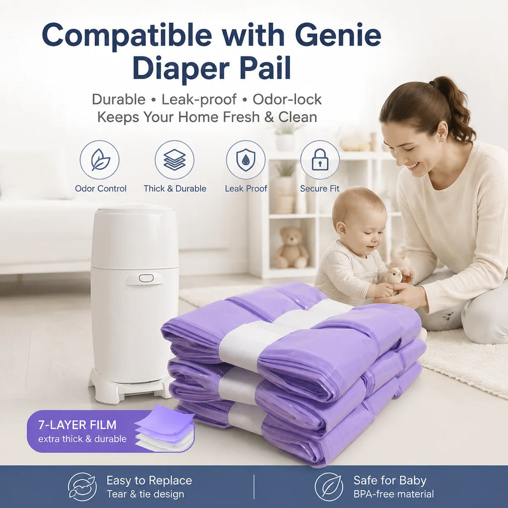 Universal Diaper Pail Refill Bags – Odor-Lock & Eco-Friendly