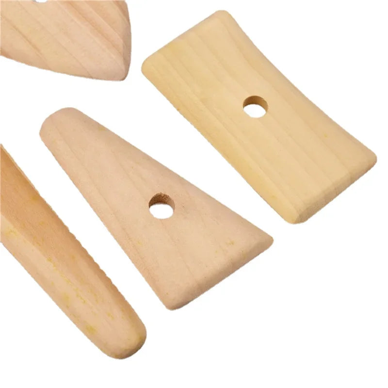 5-Piece Wooden Potter's Rib Set – Clay & Ceramics Sculpting Tools