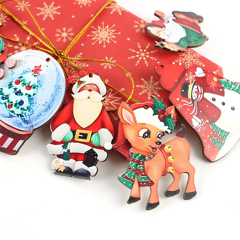 12-Pack Christmas Wooden Snowman Pendants – DIY Holiday Decor