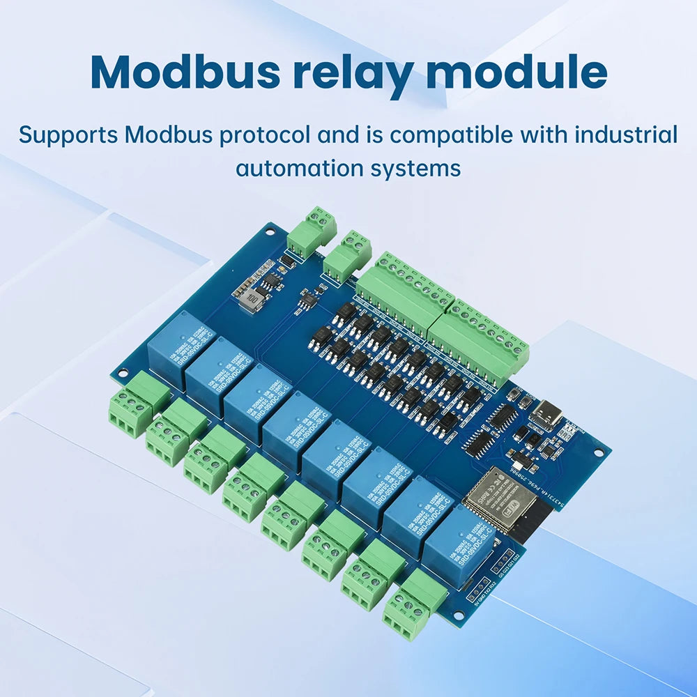 ESP32 Wi-Fi Bluetooth Relay Module 4/8-CH RS485 Modbus Type-C