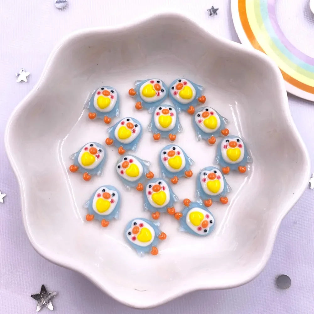 50pcs Kawaii Penguin Resin Flatback Rhinestones – DIY Nail & Crafts