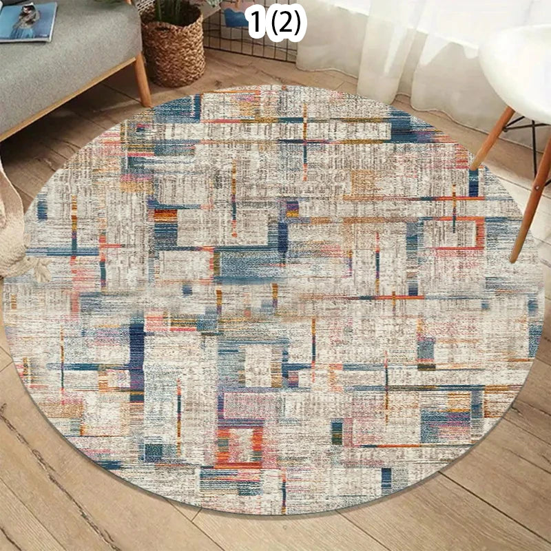 Round Area Rug – Modern Minimalist Polyester Floor Mat