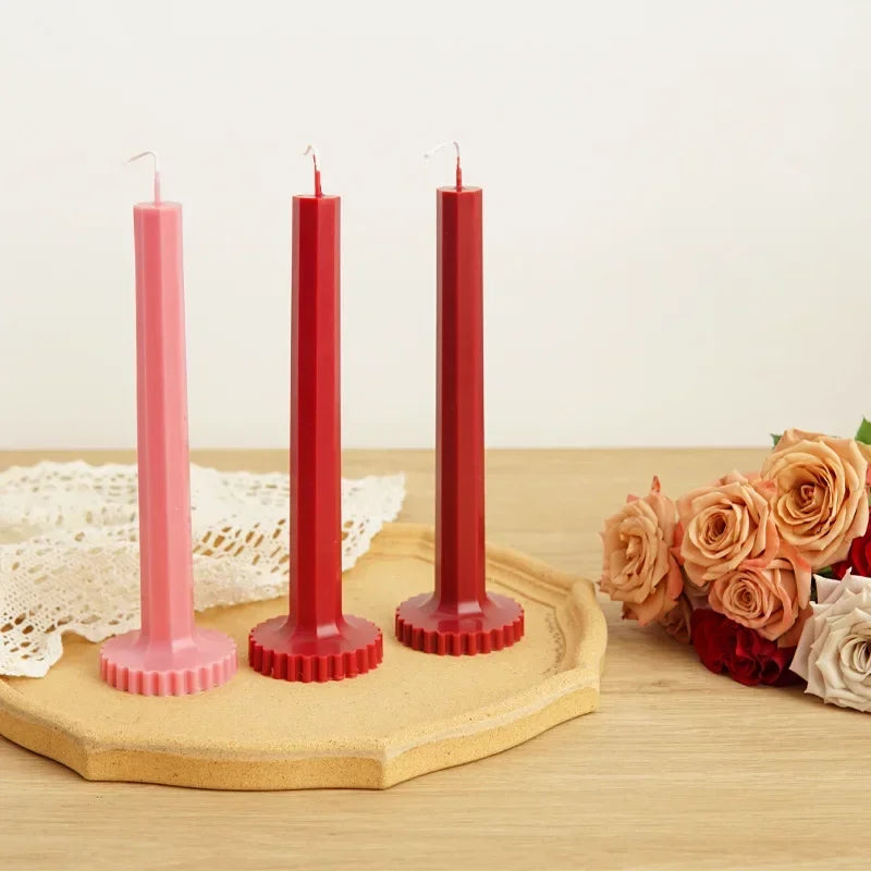 Striped Long Rod Candle Mold – PC Plastic Gear Column Mould