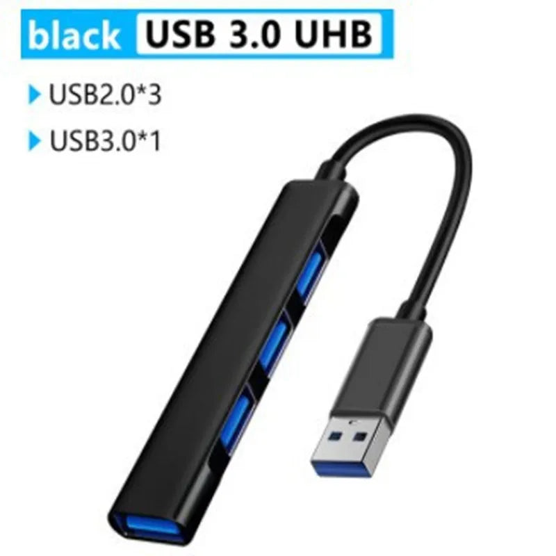 4-Port USB-C Hub 3.0/2.0 High-Speed OTG Splitter Adapter