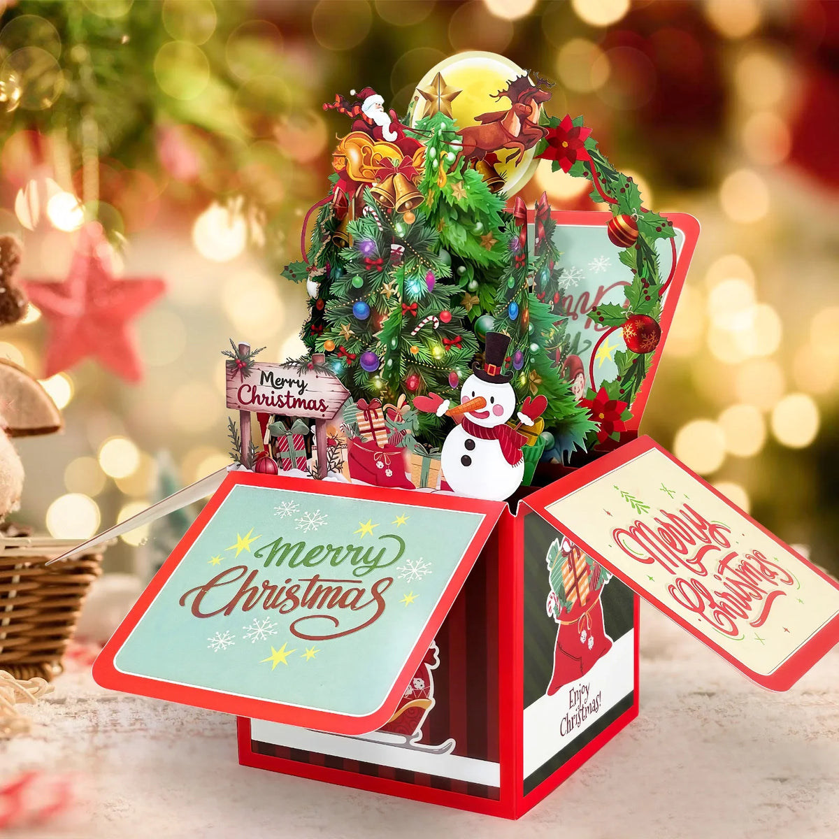 3D Christmas Tree Pop-Up Box Card – Handmade Holiday Gift
