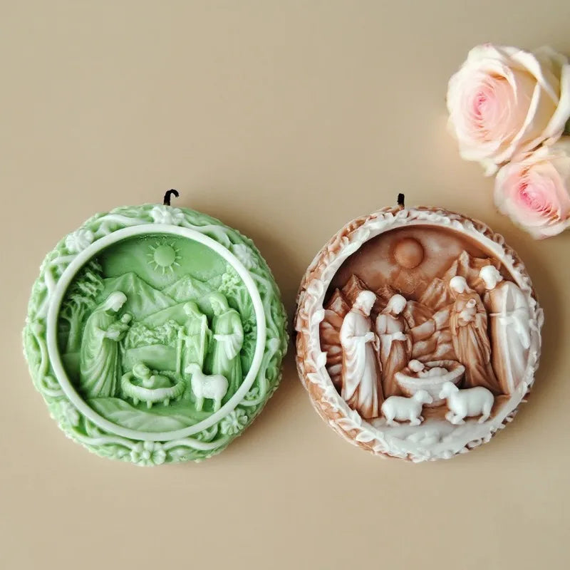 Jesus & Virgin Mary Silicone Mold – DIY Candle Soap Gypsum