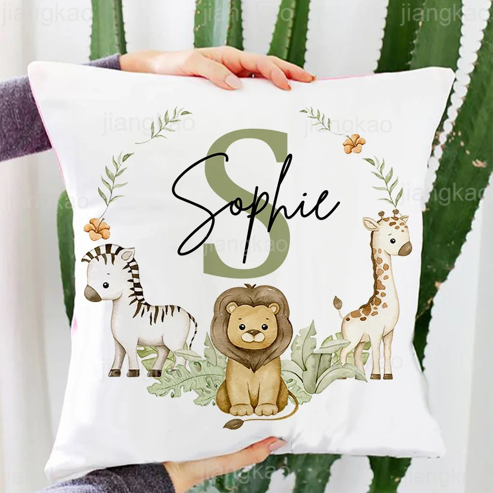 Personalized Animal Name Pillowcase | Kids Bedroom Gift 45cm