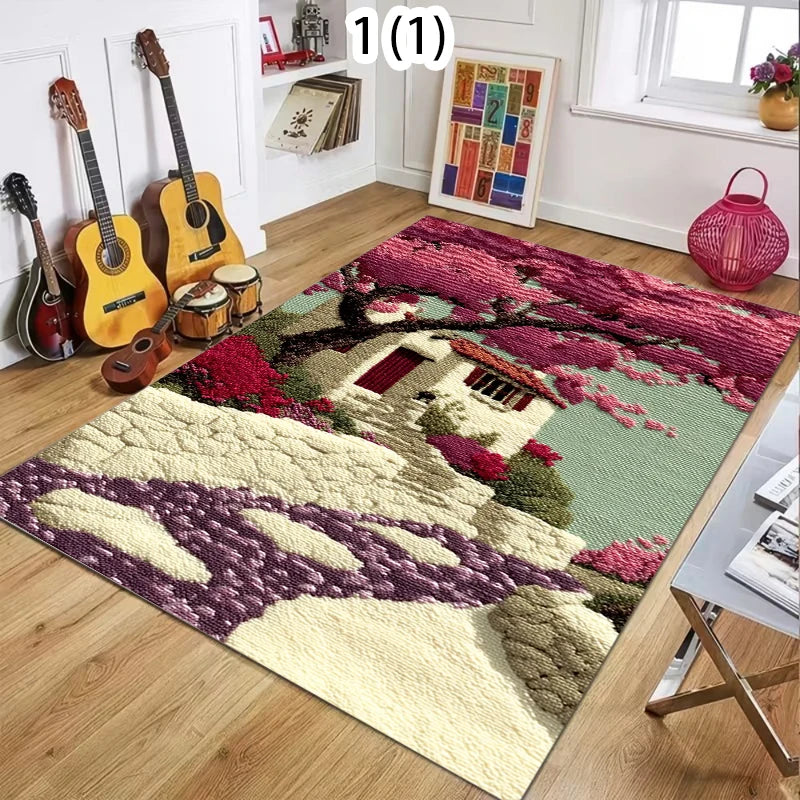 Retro Cartoon Area Rug – Non-Slip Floor Mat | Kids & Home