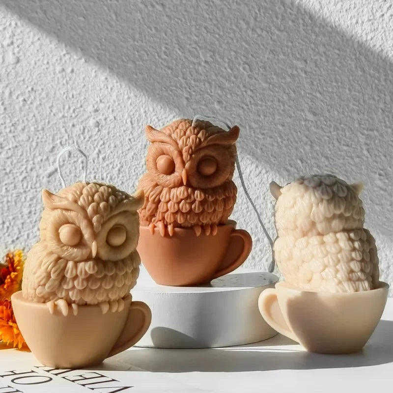3D Owl Silicone Mold – Candle, Resin, Soap & Plaster DIY