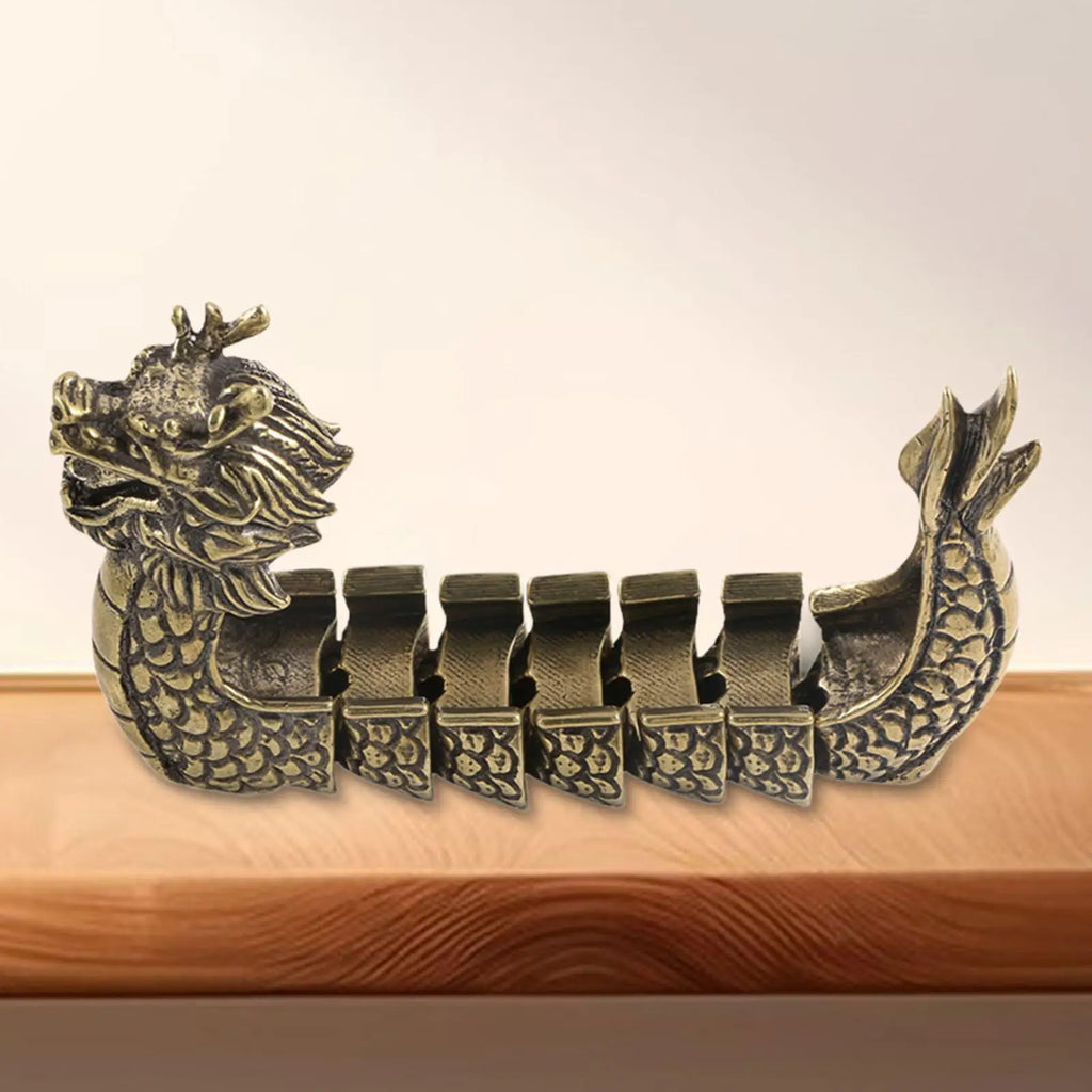 Brass Dragon Boat Figurine – Desk & Tea Table Ornament