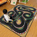 Kids Racing Track Play Mat Rug | Educational Car Carpet