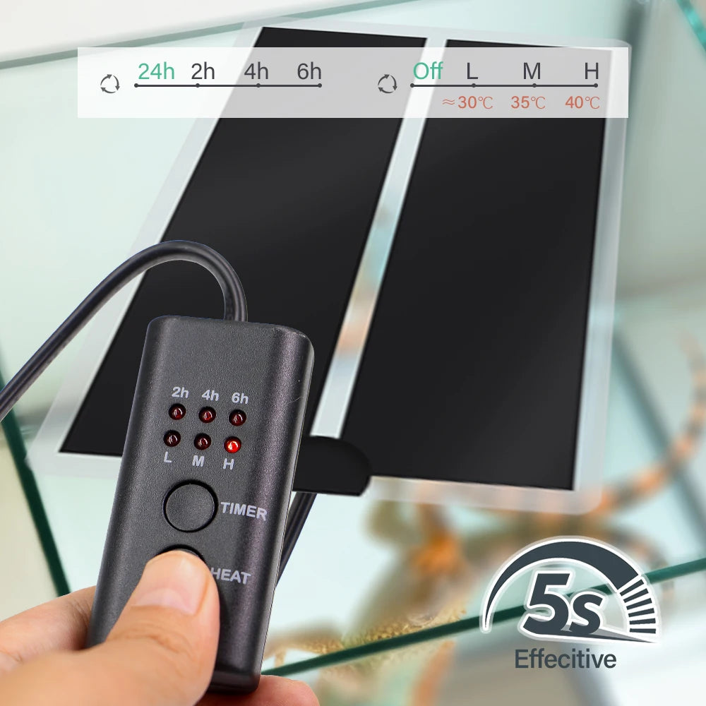 N271 Reptile Heating Mat 5W–45W | Timer & Temp Control