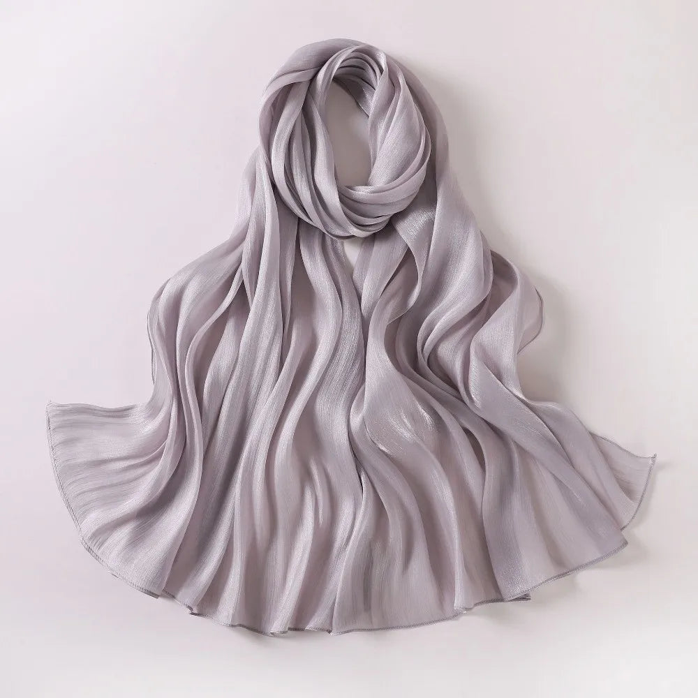 Women's Solid Chiffon Hijab Long Scarf Shawl – Sheer & Soft