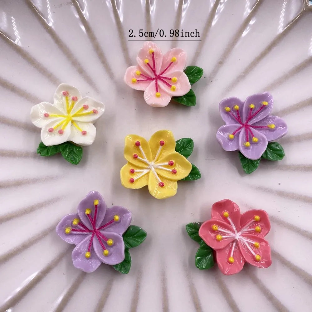 10PCS Resin Flower Flatback Figurines for DIY Crafts & Scrapbook