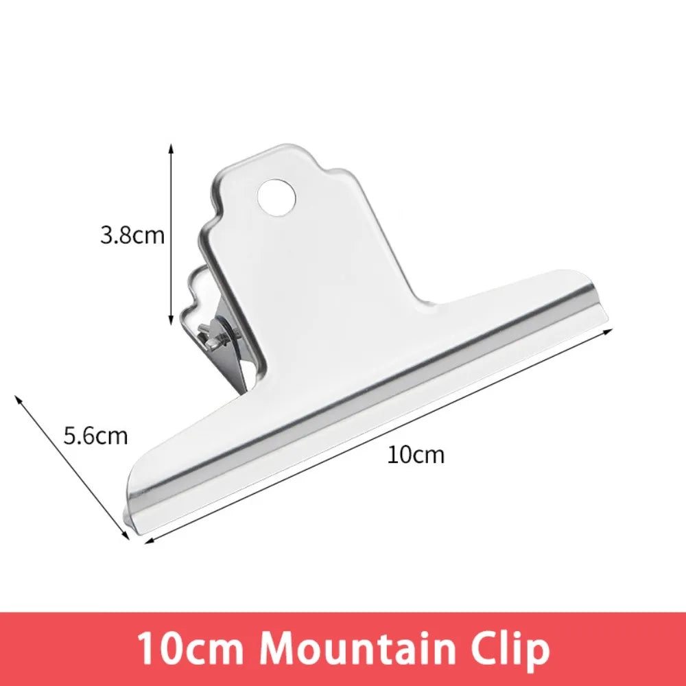 Stainless Steel Metal Binder Clips – Multi-Size Round/Flat/Mountain