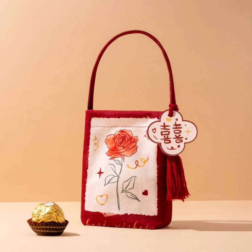 Chinese Velvet Candy Gift Pouch | Wedding & Party Favor Bag