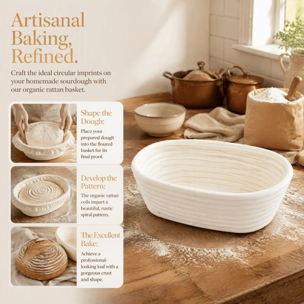 Oval Bread Proofing Basket with Linen Liner | Sourdough