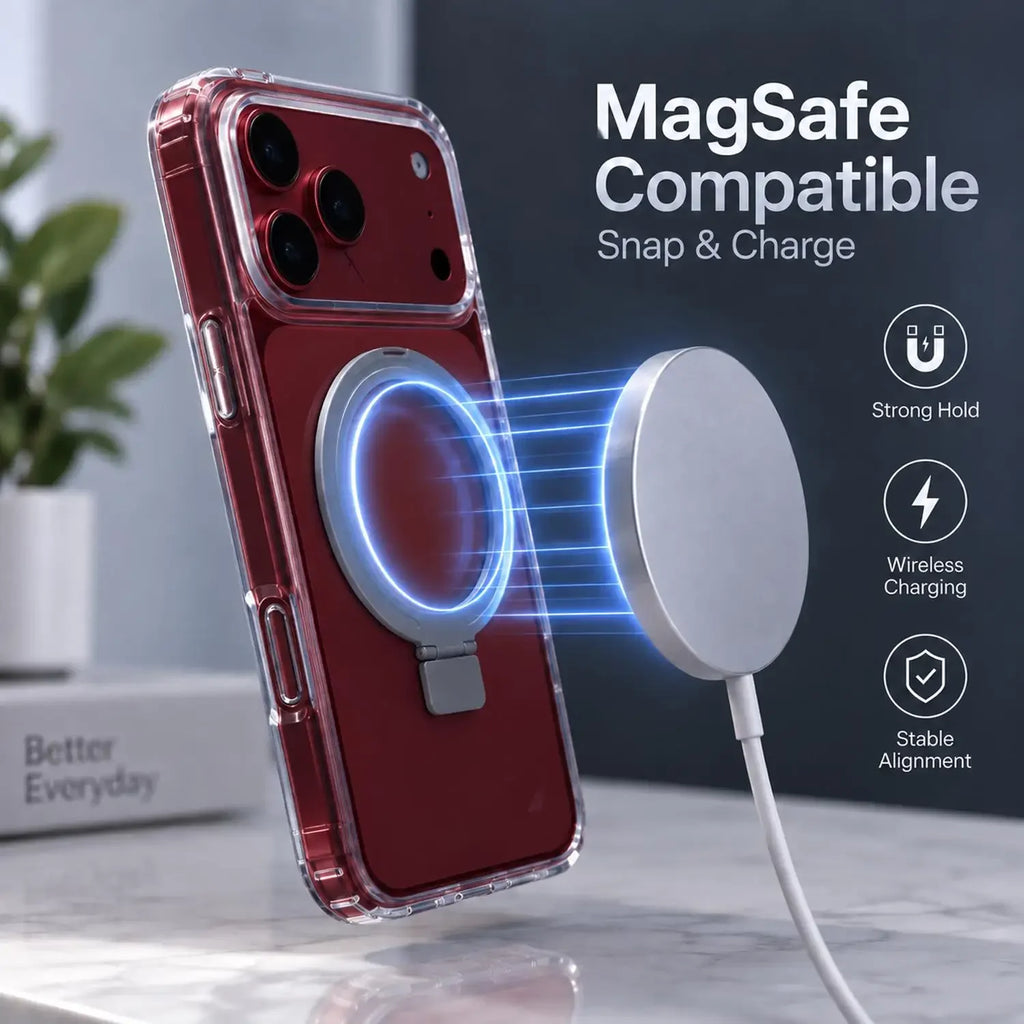 360° Magnetic Clear Case for iPhone 18 Pro / Pro Max | Stand