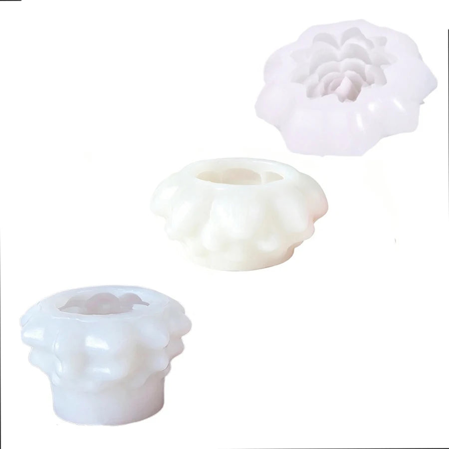 3D Flower Silicone Candle Mold – Rose & Lotus Soap Craft