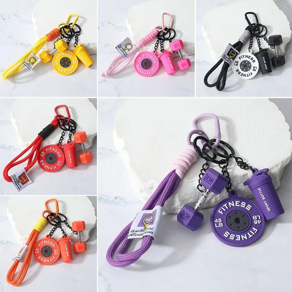 Dumbbell Keyring Bag Charm – Fitness Pendant Accessory