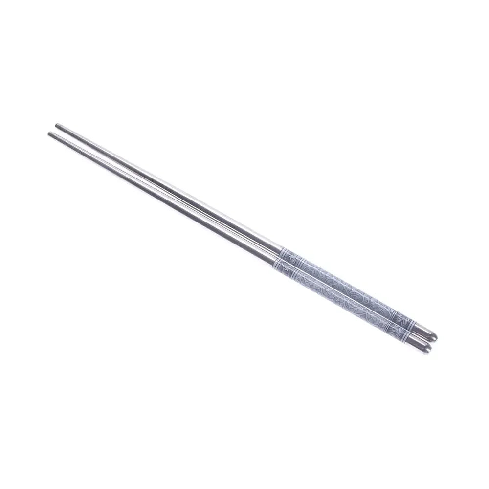 Stainless Steel Dragon & Fish Chopsticks | Non-Slip Sushi Set
