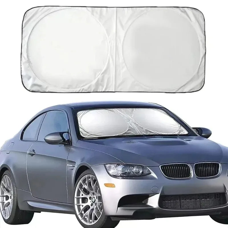 Foldable Car Windshield Sunshade UV Protection + Storage Bag