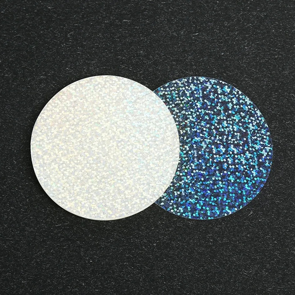 100-Pack Laser Film PVC Badge Covers – 58mm Star Pattern DIY