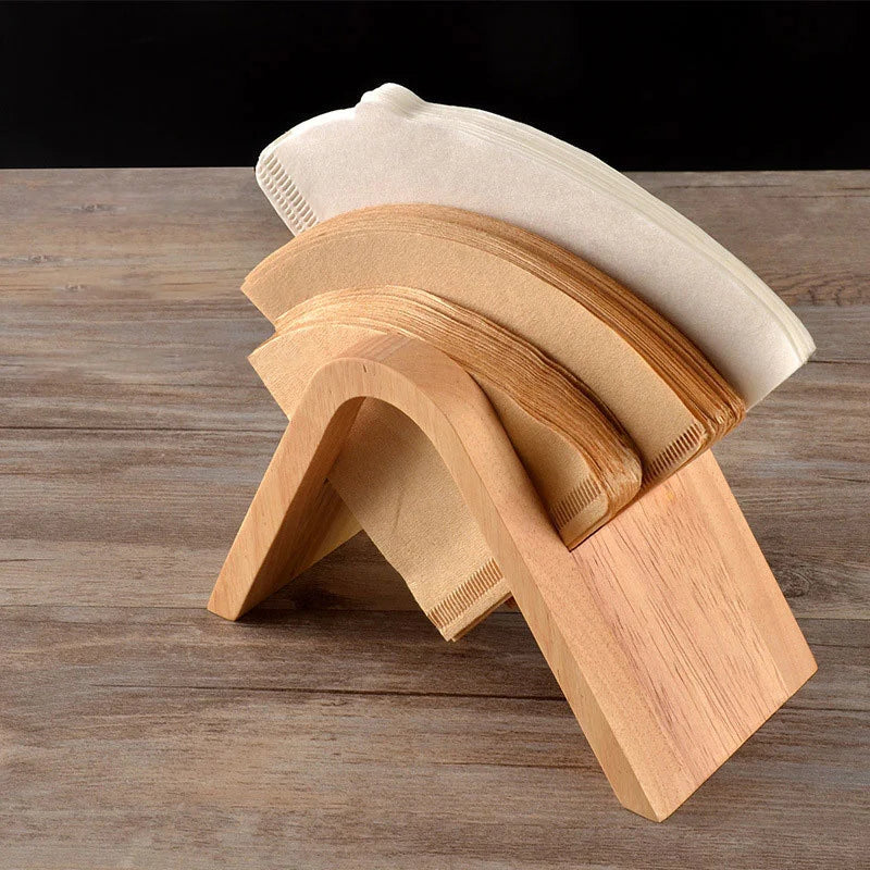 Wooden V60 Coffee Filter Paper Holder & Dispenser Stand