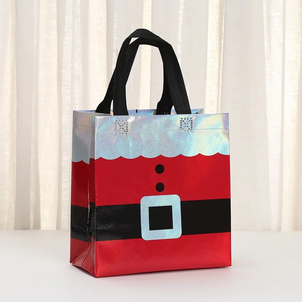 Christmas Non-Woven Tote Bag – Cartoon Santa Gift Bag