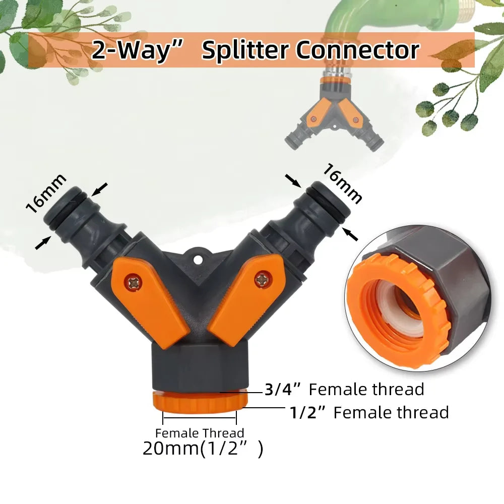 Garden Hose Quick Connector 1/2" 3/4" 1" On/Off Tap Valve