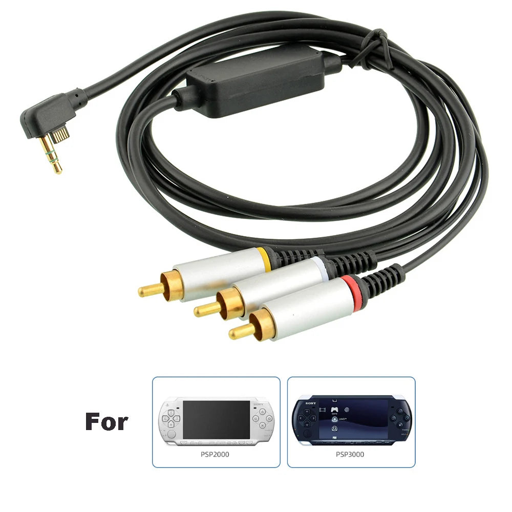 PSP 2000 3000 AV RCA Cable 3RCA 5RCA YPbPr TV Output 3M