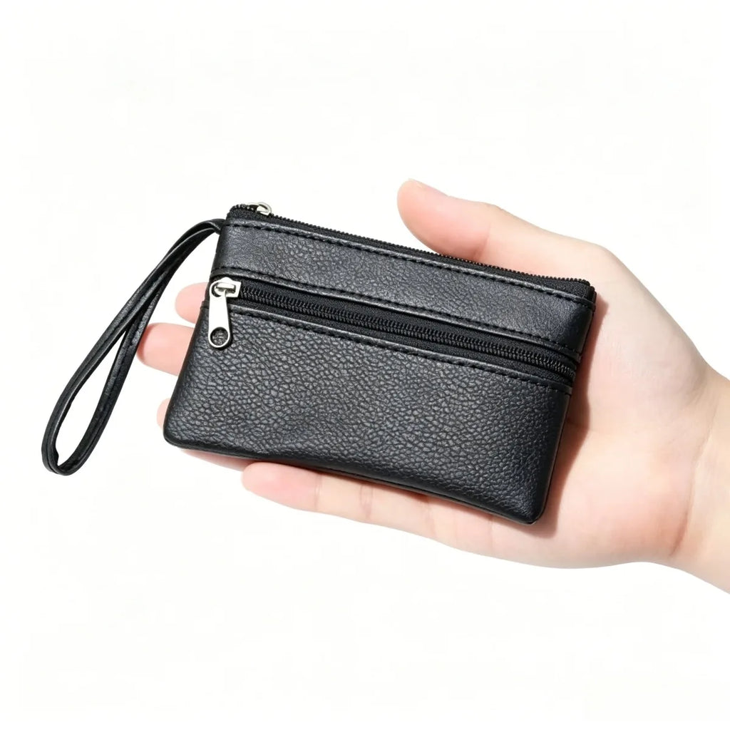 Mini Zipper Coin Purse PU Leather Key Holder Wallet