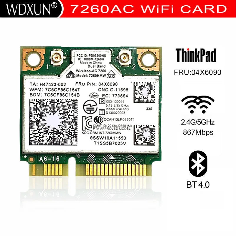 AC 7260HMW Dual Band Mini PCIe Wi-Fi Card for Lenovo ThinkPad