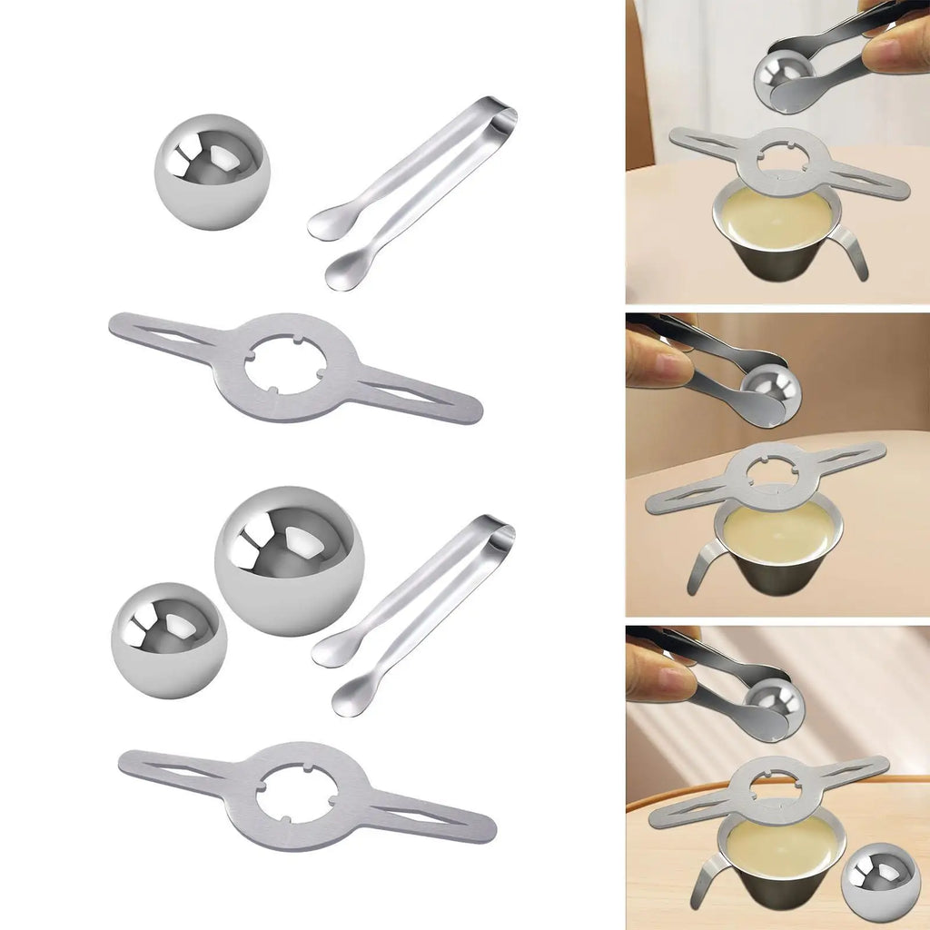Kesoto Stainless Steel Coffee Ice Ball Stand Set with Clip