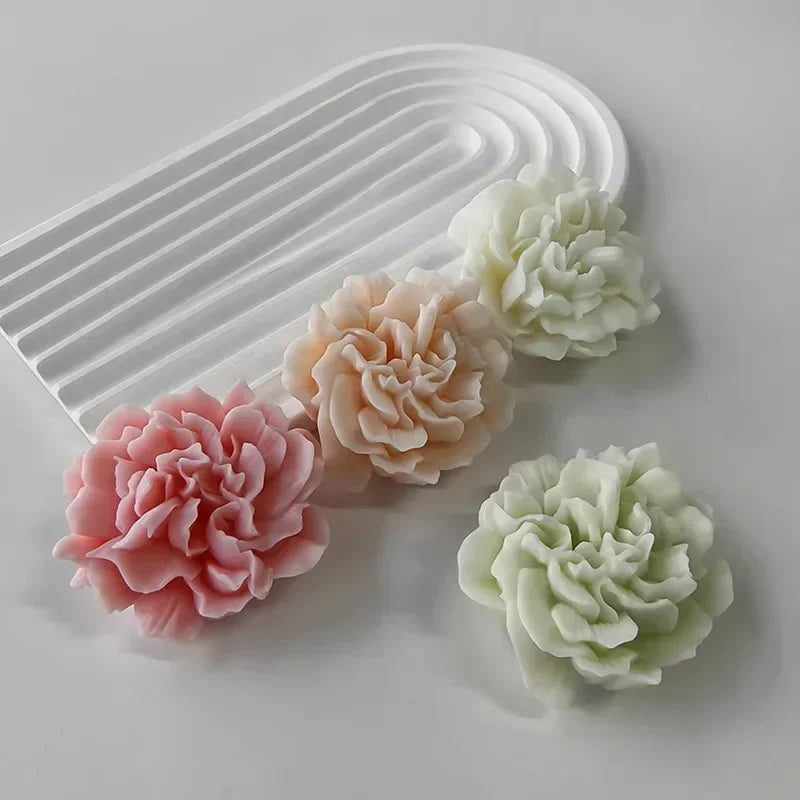 3D Flower Silicone Mold – Rose & Carnation for Soap, Candle & Resin